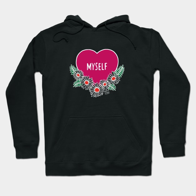 Myself Love Heart Daisies Hoodie by prettyinpunk